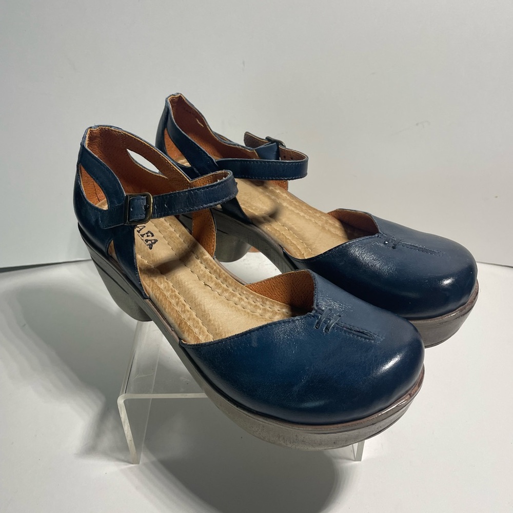 Jafa NWB Navy Leather Platform Strap Sandal W8.5/39
